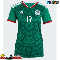Camisa de Futebol México Orbelin Pineda #17 Equipamento Principal Mulheres Mundo 2026 Manga Curta